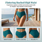 🌸 -50% PROMO LIMITÉE ! ⏰👙 Ensemble bikini taille haute à plis sculptant — Modèle enveloppant à col V élégant, séchage rapide et gainant le ventre ✨