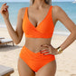 🌸 -50% PROMO LIMITÉE ! ⏰👙 Ensemble bikini taille haute à plis sculptant — Modèle enveloppant à col V élégant, séchage rapide et gainant le ventre ✨