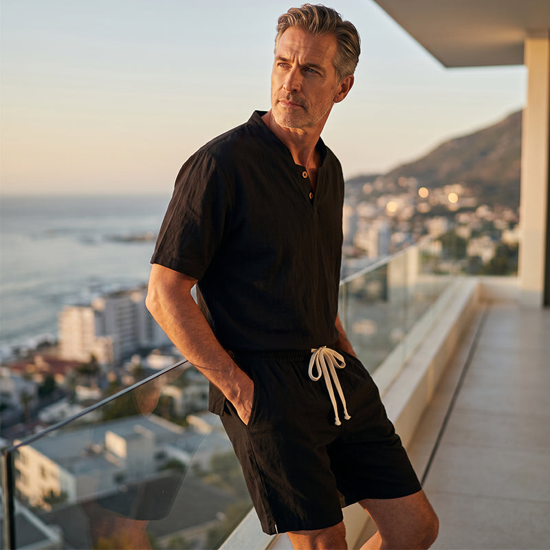 👕 50% DE RÉDUCTION ☀️ Ensemble décontracté été – Haut manches courtes & short assortis – Tissu respirant, coupe légère – parfait pour les journées chaudes ou les loisirs 🩳💨✨