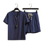 👕 50% DE RÉDUCTION ☀️ Ensemble décontracté été – Haut manches courtes & short assortis – Tissu respirant, coupe légère – parfait pour les journées chaudes ou les loisirs 🩳💨✨