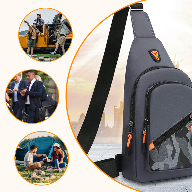 Sac bandoulière décontracté multi-compartiments