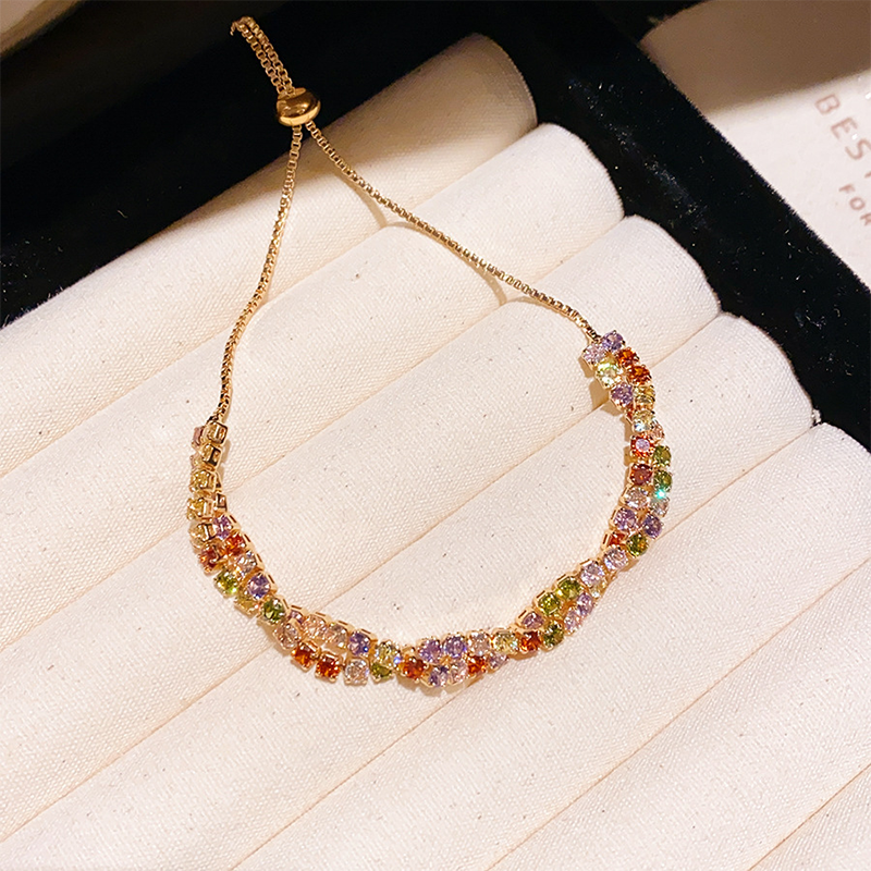 📢📢50% DE RÉDUCTION !! ⏰Bracelet Ajustable Rétro Entrelacé Multicolore en Zircon pour Femme