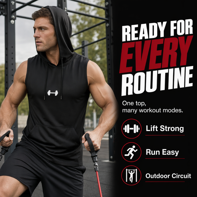 🎉 Soldes 2026 — Plus de 37 000 vendus ! 🏋️ Sweat à Capuche Sans Manches Athlétique Homme – Mobilité Maximale 💪