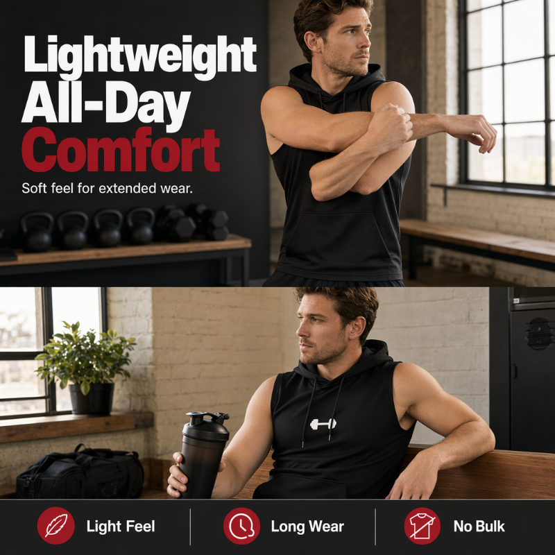 🎉 Soldes 2026 — Plus de 37 000 vendus ! 🏋️ Sweat à Capuche Sans Manches Athlétique Homme – Mobilité Maximale 💪