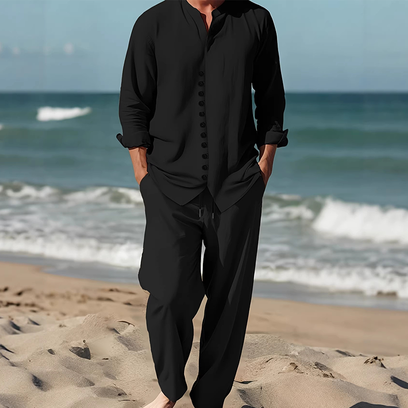 👕🩳 Set chemise et short respirant – Matière légère et infroissable, style minimaliste, parfait pour voyager léger sans sacrifier l’élégance ✈️🌴