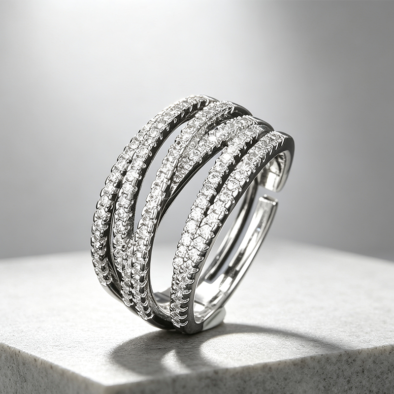 💍 50% DE RÉDUCTION ! 🎉 Bague croix multi-rangs ajustable - Parfaite au quotidien, pour aller au travail ou pour les soirées ✨