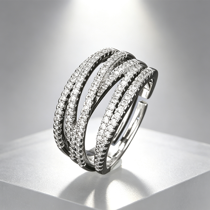 💍 50% DE RÉDUCTION ! 🎉 Bague croix multi-rangs ajustable - Parfaite au quotidien, pour aller au travail ou pour les soirées ✨