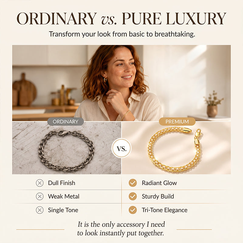🎉 Soldes 2026 — Plus de 30 000 exemplaires vendus ! ✨Bracelet femme à chaînes dorées assemblées, look superposé chic 💛