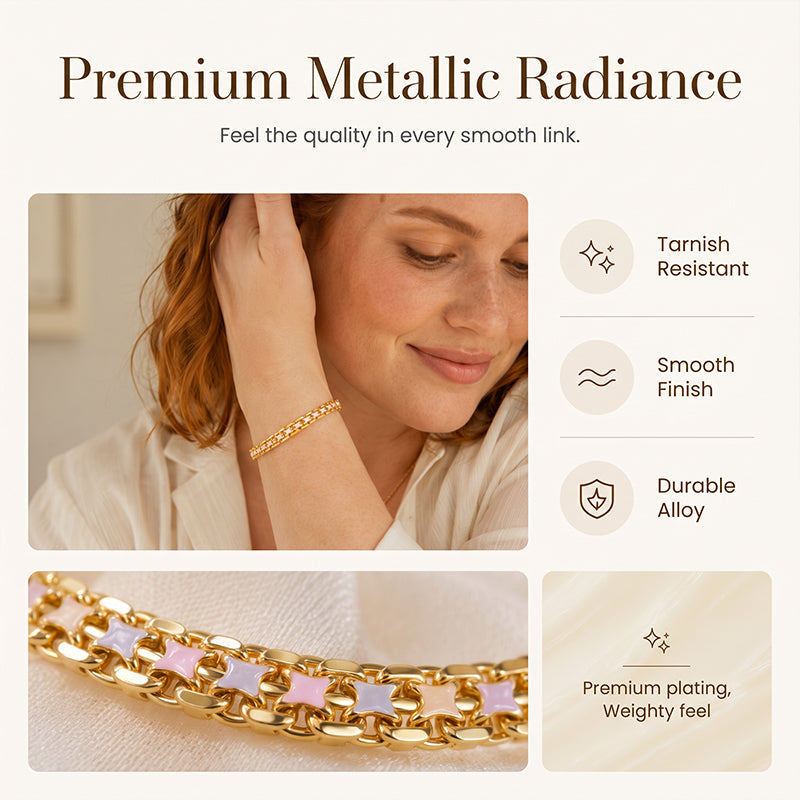 🎉 Soldes 2026 — Plus de 30 000 exemplaires vendus ! ✨Bracelet femme à chaînes dorées assemblées, look superposé chic 💛
