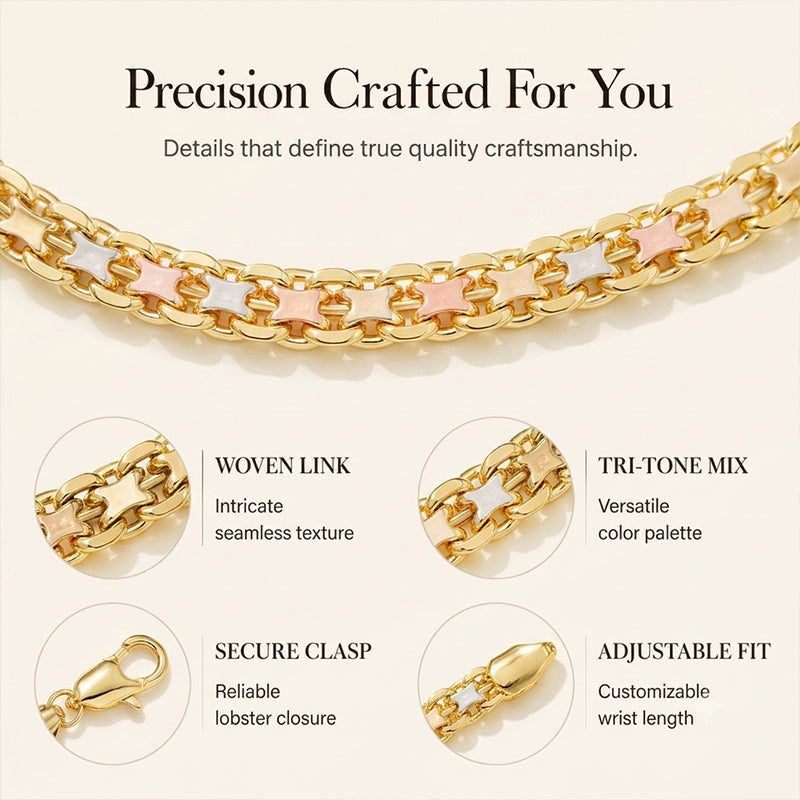 🎉 Soldes 2026 — Plus de 30 000 exemplaires vendus ! ✨Bracelet femme à chaînes dorées assemblées, look superposé chic 💛