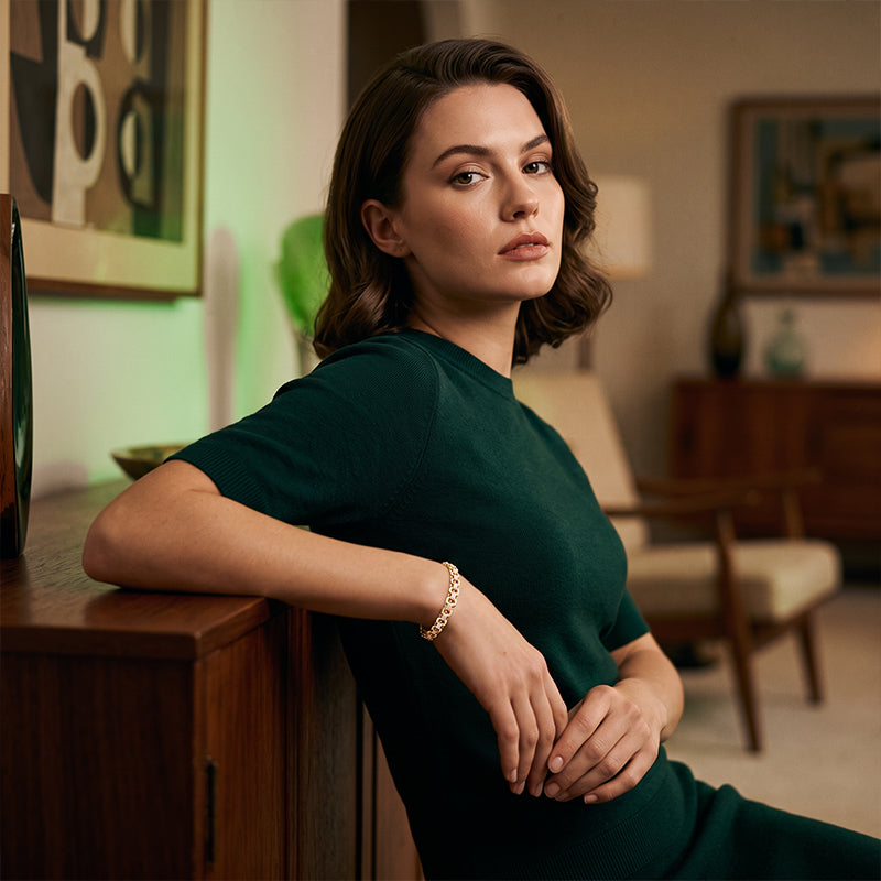 🎉 Soldes 2026 — Plus de 30 000 exemplaires vendus ! ✨Bracelet femme à chaînes dorées assemblées, look superposé chic 💛