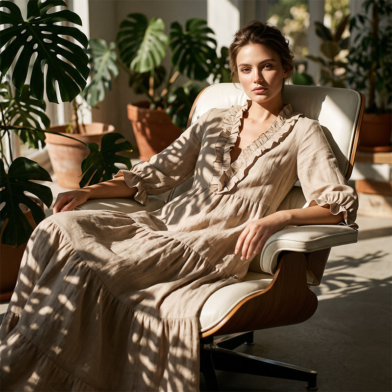 🔥 50% DE RÉDUCTION ! 👗 Robe Maxi Étagée à Col V Volantée pour Femme – Tissu Léger Premium, Coupe Aérienne & Style Polyvalent – Idéale pour l’Été, la Plage et les Soirées – 5 Coloris, Tailles S à 2XL 🌸✨