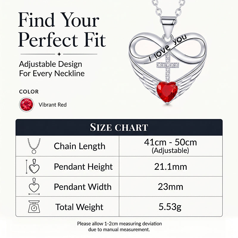 🎁Nouveautés 2026 50% DE RÉDUCTION💥Collier Croix Cœur Infini avec Pendentif Aile – Foi & Amour Éternel ✨