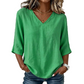 👚 -50% MAINTENANT ! ✨Blouse femme à col V – Style quotidien confortable et coupe élégante, parfaite pour le bureau et les loisirs, respirante et légère 🌸