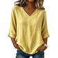 👚 -50% MAINTENANT ! ✨Blouse femme à col V – Style quotidien confortable et coupe élégante, parfaite pour le bureau et les loisirs, respirante et légère 🌸