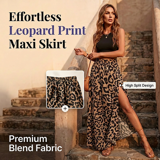 🎉 Soldes 2026 — Plus de 16 000 Vendues 👗 Jupe Longue Imprimé Léopard Fente Haute Femme 🐆
