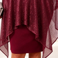 🌙🌸 OFFRE LIMITÉE -50% ! 🦋Robe à paillettes avec cape asymétrique – Détail de cape unique et silhouette épurée, une élégance de soirée sans effort.