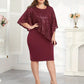 🌙🌸 OFFRE LIMITÉE -50% ! 🦋Robe à paillettes avec cape asymétrique – Détail de cape unique et silhouette épurée, une élégance de soirée sans effort.
