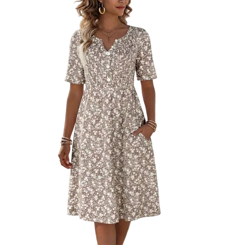 🎉 Soldes 2026 — Plus de 49 000 Vendues ! 🌸 Robe Imprimée Décontractée à Col V – Tissu Premium Doux 👗