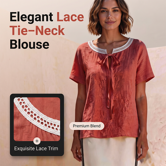✨🎀OFFRE LIMITÉE -50% ! 🌸Top à col noué en dentelle – Dentelle délicate et lien avantageux, parfait pour des rendez-vous romantiques.