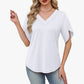 👗 50% DE RÉDUCTION! 🌿 Blouse fluide col V – Manches flutter, silhouette flatteuse & polyvalente – Parfaite du bureau au dîner 🕊️