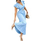🎉 Soldes 2026 — Plus de 35 000 vendus ! 💃 Robe Maxi Plissée Fluide – Col V, Manches à Volants, Ceinture Métallique 🌸