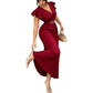 🎉 Soldes 2026 — Plus de 35 000 vendus ! 💃 Robe Maxi Plissée Fluide – Col V, Manches à Volants, Ceinture Métallique 🌸