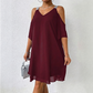 🌿 50 % DE RÉDUCTION MAINTENANT ! 💞Robe fluide à encolure en V et épaules dénudées pour femme