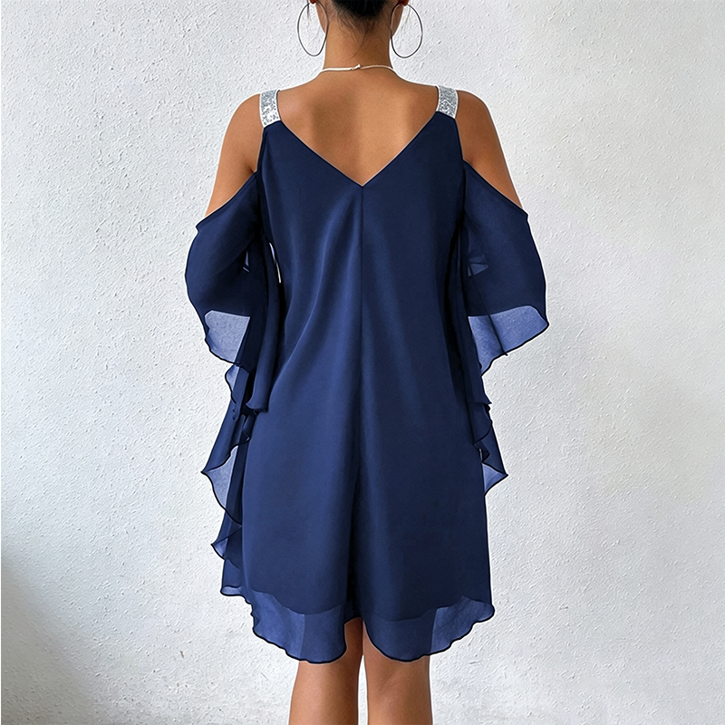 🍃🌸 OFFRE LIMITÉE 50% DE RÉDUCTION! 👗Robe polyvalente à encolure V et épaules dénudées – Douce et facile à porter – Du jour à la nuit sans effort.