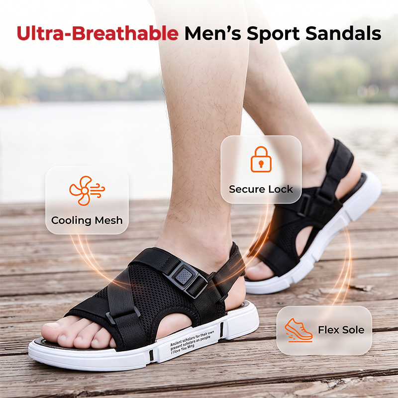 Sandales respirantes à bout ouvert pour homme