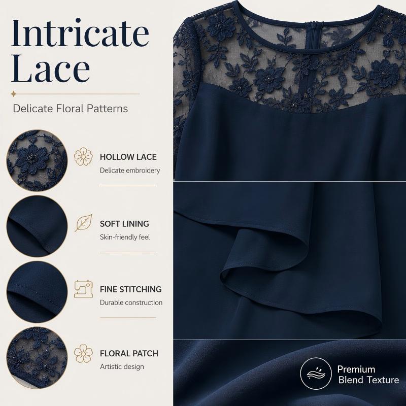 Robe élégante grande taille à volants pour femmes