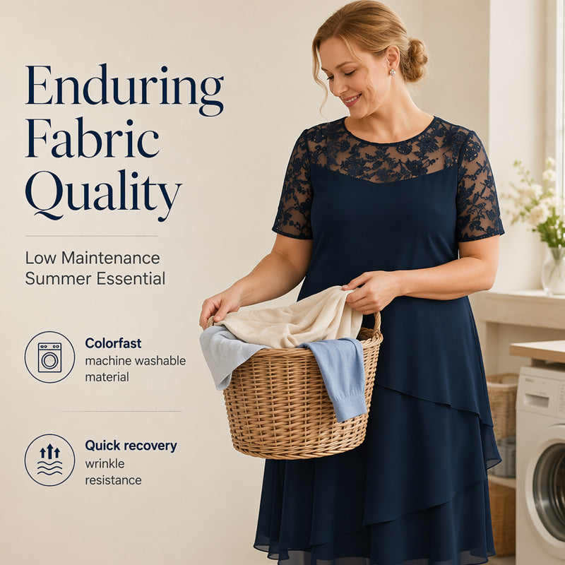 Robe élégante grande taille à volants pour femmes
