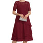 Robe élégante grande taille à volants pour femmes