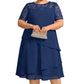 Robe élégante grande taille à volants pour femmes