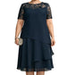 Robe élégante grande taille à volants pour femmes