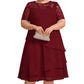 Robe élégante grande taille à volants pour femmes