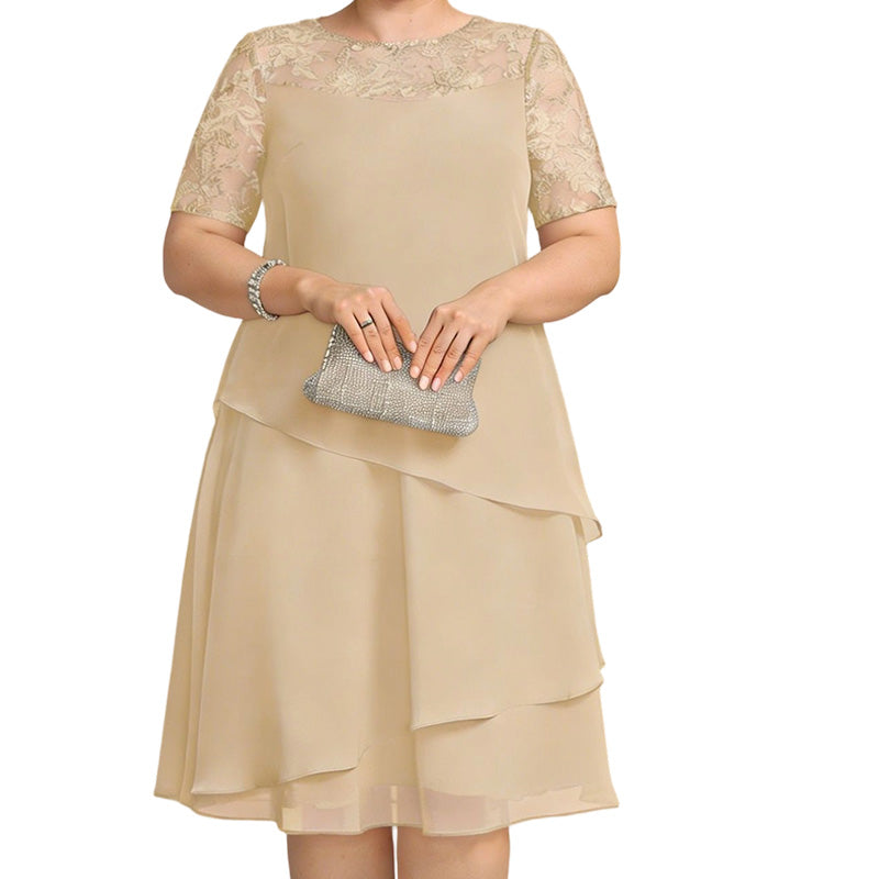 Robe élégante grande taille à volants pour femmes