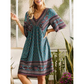 🌿☀️ PROMO LIMITÉE -50% ! 🌸Robe Femme Fleurie Col V – Imprimés éclatants & manches légères – Parfaite pour les balades ensoleillées au jardin.
