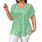 💖👚 -50% | T-Shirt Femme Grande Taille à Imprimé Cœur – Manches Courtes, Détails Découpés & Liens, Coupe Ample et Décontractée