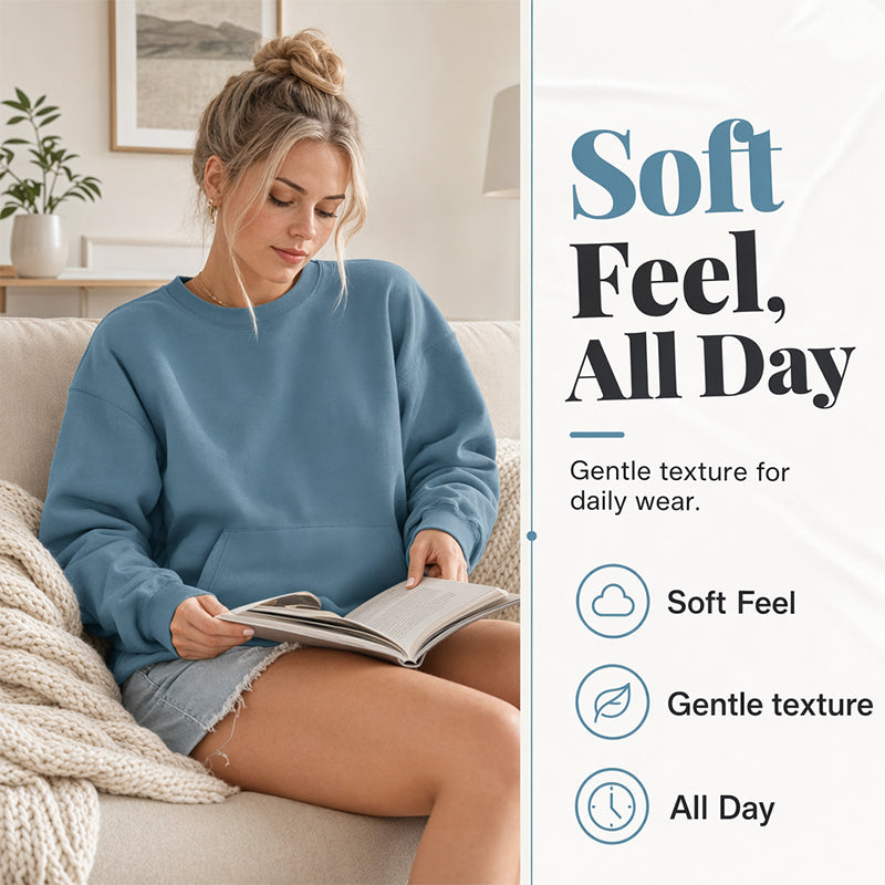 📢📢50% DE RÉDUCTION !! ⏰🌸 Sweat à col rond oversize femme – Coupe ample décontractée, matière douce et respirante, l’indispensable d’un look effortless au quotidien ☁️👖