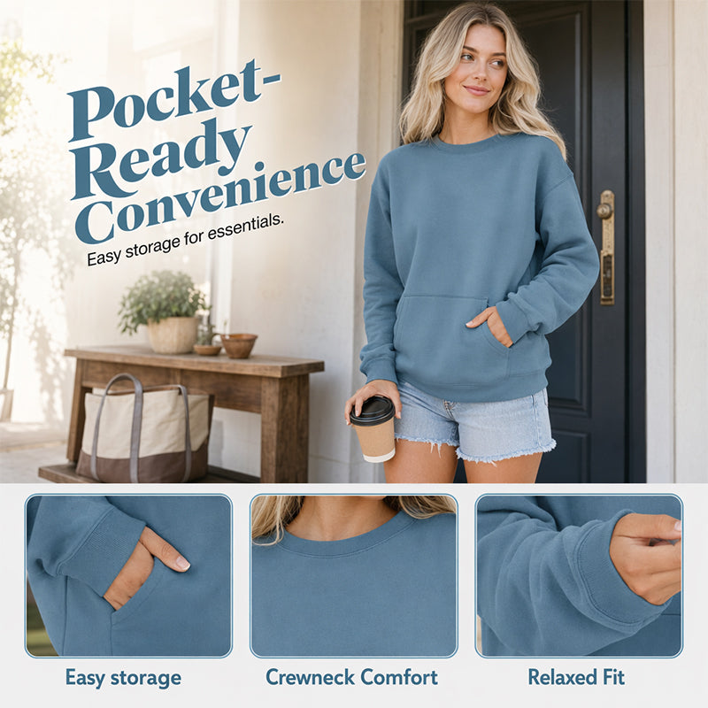 📢📢50% DE RÉDUCTION !! ⏰🌸 Sweat à col rond oversize femme – Coupe ample décontractée, matière douce et respirante, l’indispensable d’un look effortless au quotidien ☁️👖