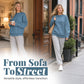 📢📢50% DE RÉDUCTION !! ⏰🌸 Sweat à col rond oversize femme – Coupe ample décontractée, matière douce et respirante, l’indispensable d’un look effortless au quotidien ☁️👖