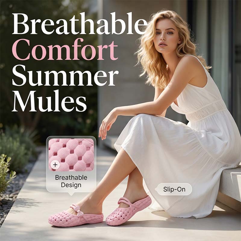 👡 50% DE RÉDUCTION ! 🌸 Mules Femme Bout Fermé – PVC – Respirantes & Légères for Quotidien & Bureau