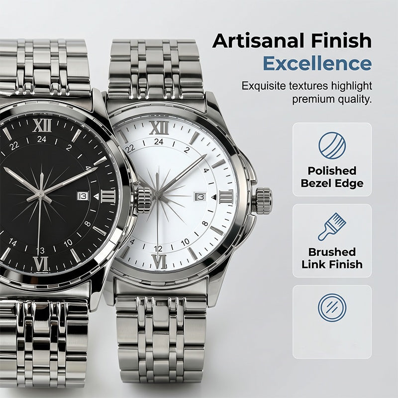 ⌚ 50% DE RÉDUCTION ! ✨ Montre Quartz Classique Homme – Acier Inoxydable – Chronographe & Verre Minéral for Bureau & Occasions