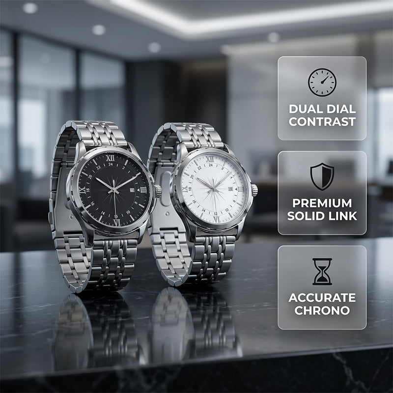 ⌚ 50% DE RÉDUCTION ! ✨ Montre Quartz Classique Homme – Acier Inoxydable – Chronographe & Verre Minéral for Bureau & Occasions