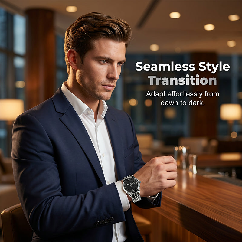 ⌚ 50% DE RÉDUCTION ! ✨ Montre Quartz Classique Homme – Acier Inoxydable – Chronographe & Verre Minéral for Bureau & Occasions