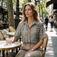 👚-50% MAINTENANT ! 🌸Blouse d'été à col pour femme – Motif abstrait, coupe ample et aérée, légère et respirante, parfaite pour les chaudes journées ✨