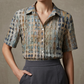 👚-50% MAINTENANT ! 🌸Blouse d'été à col pour femme – Motif abstrait, coupe ample et aérée, légère et respirante, parfaite pour les chaudes journées ✨