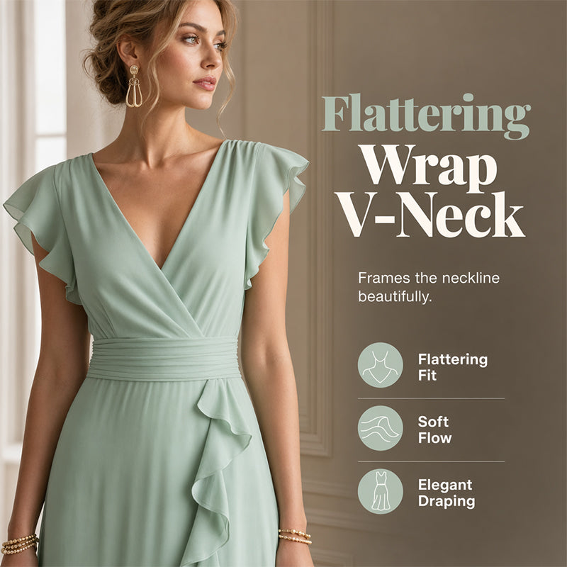 🌸 50% DE RÉDUCTION! 👗 Robe Maxi en Mousseline Col V & Volants – Fluide, légère & romantique – Parfaite pour les journées ensoleillées et les soirées d'été ☀️