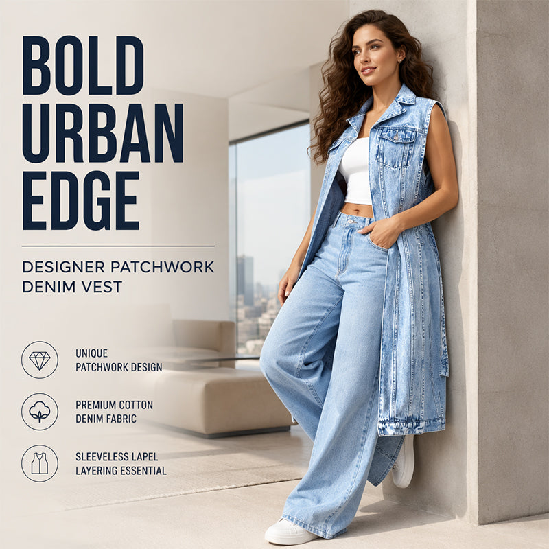✨ Soldes 2026 — Plus de 44 000 ventes ! 🧵 Robe Gilet en Jean Sans Manches Fente Haute Femme
